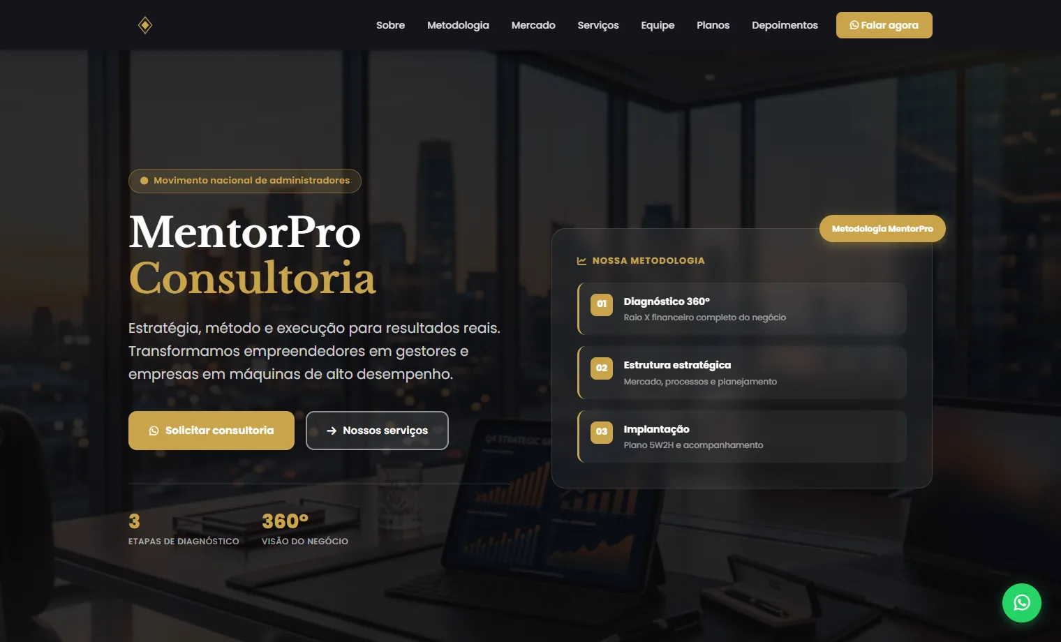 Prévia do site MentorPro Consultoria