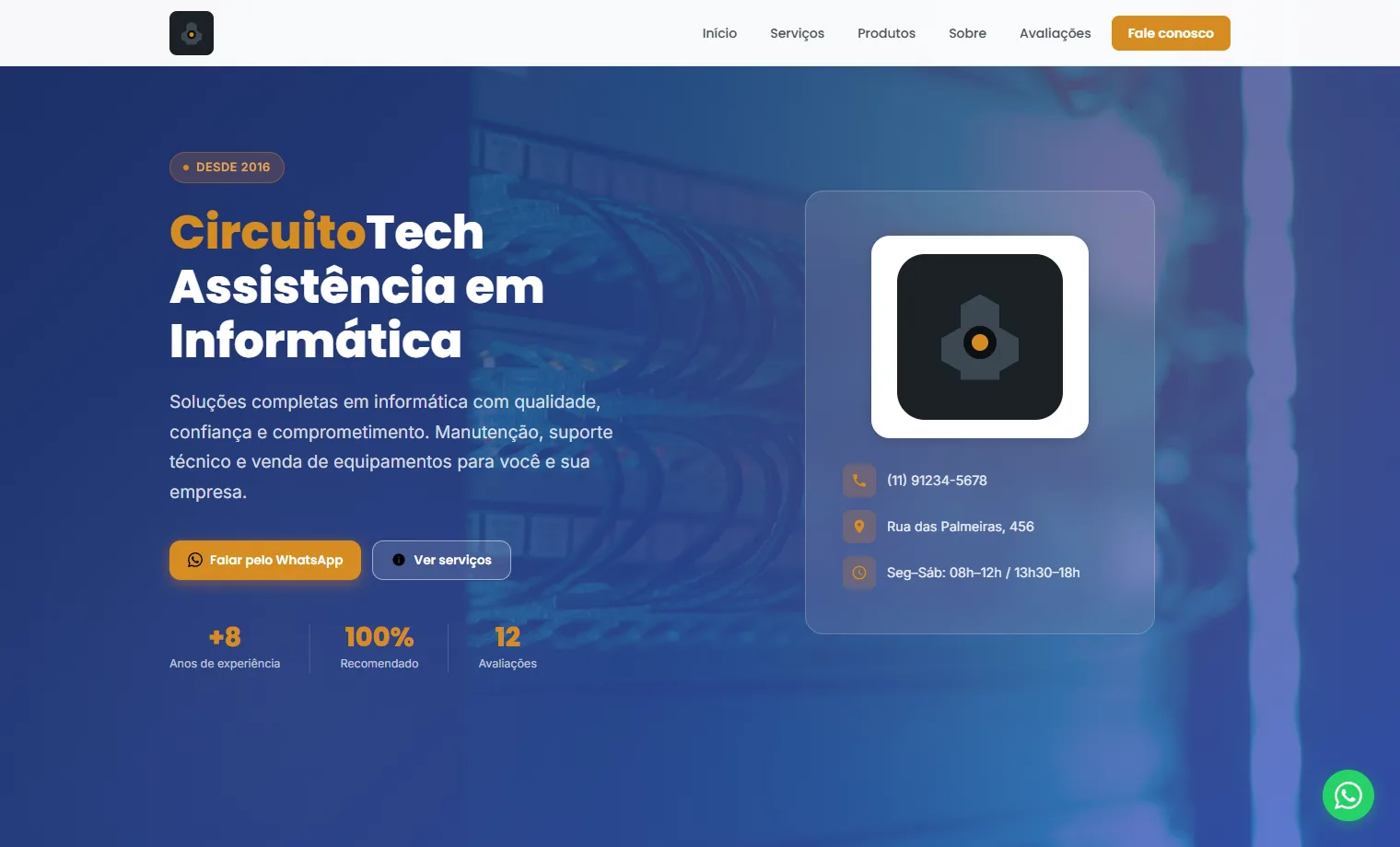 Prévia do site CircuitoTech Informática