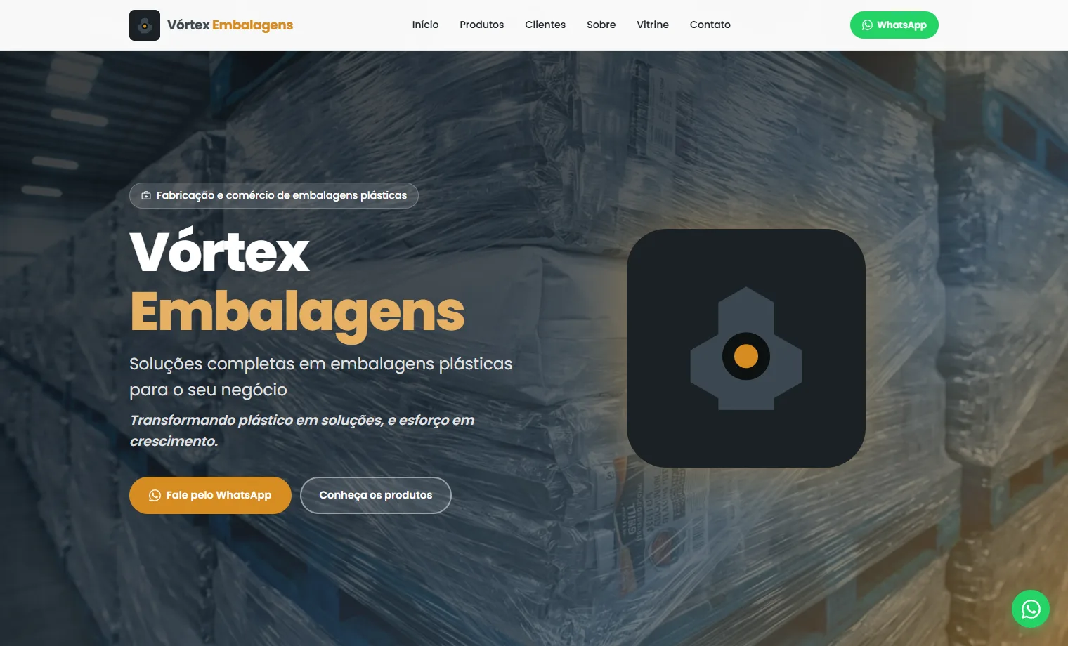 Prévia do site Vórtex Embalagens