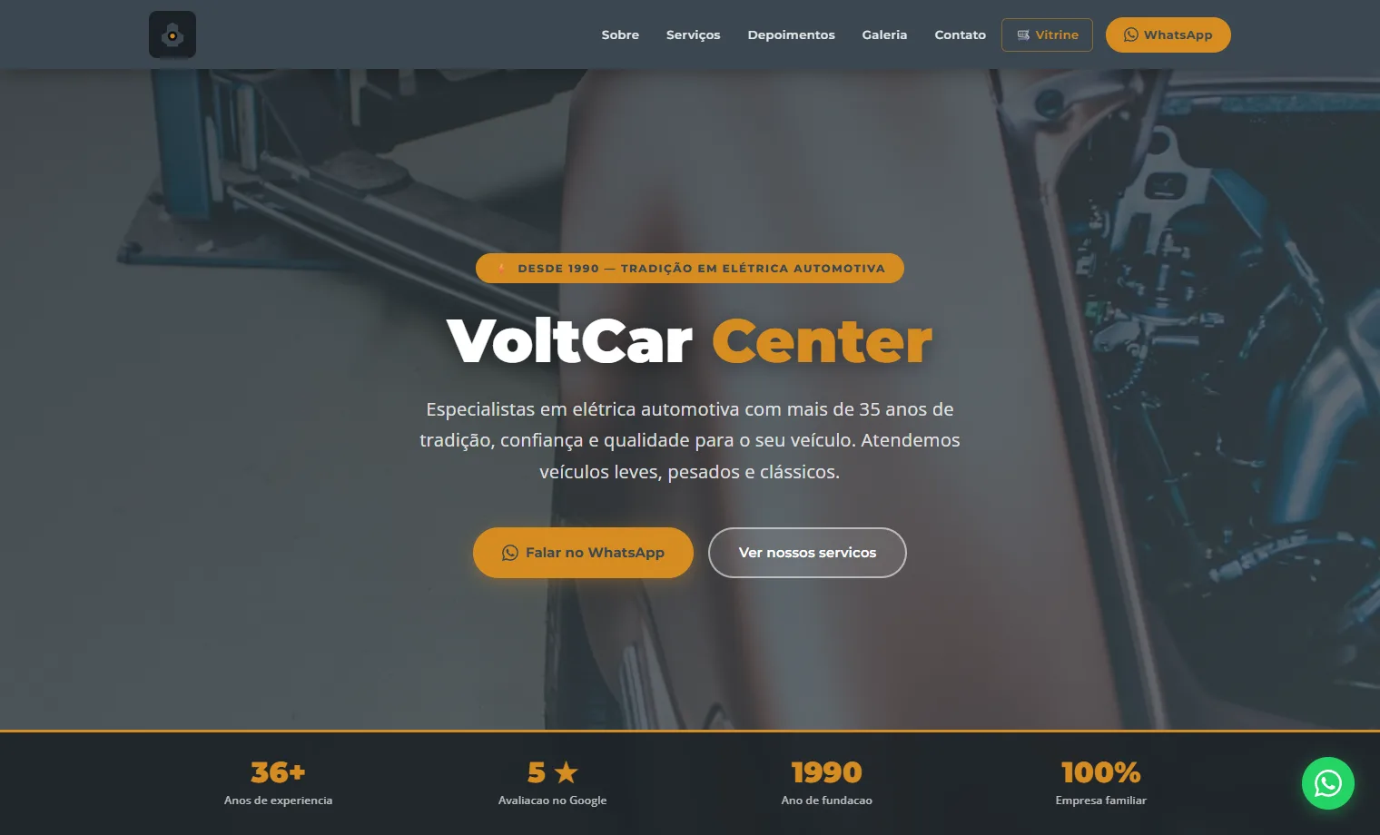 Prévia do site VoltCar Center
