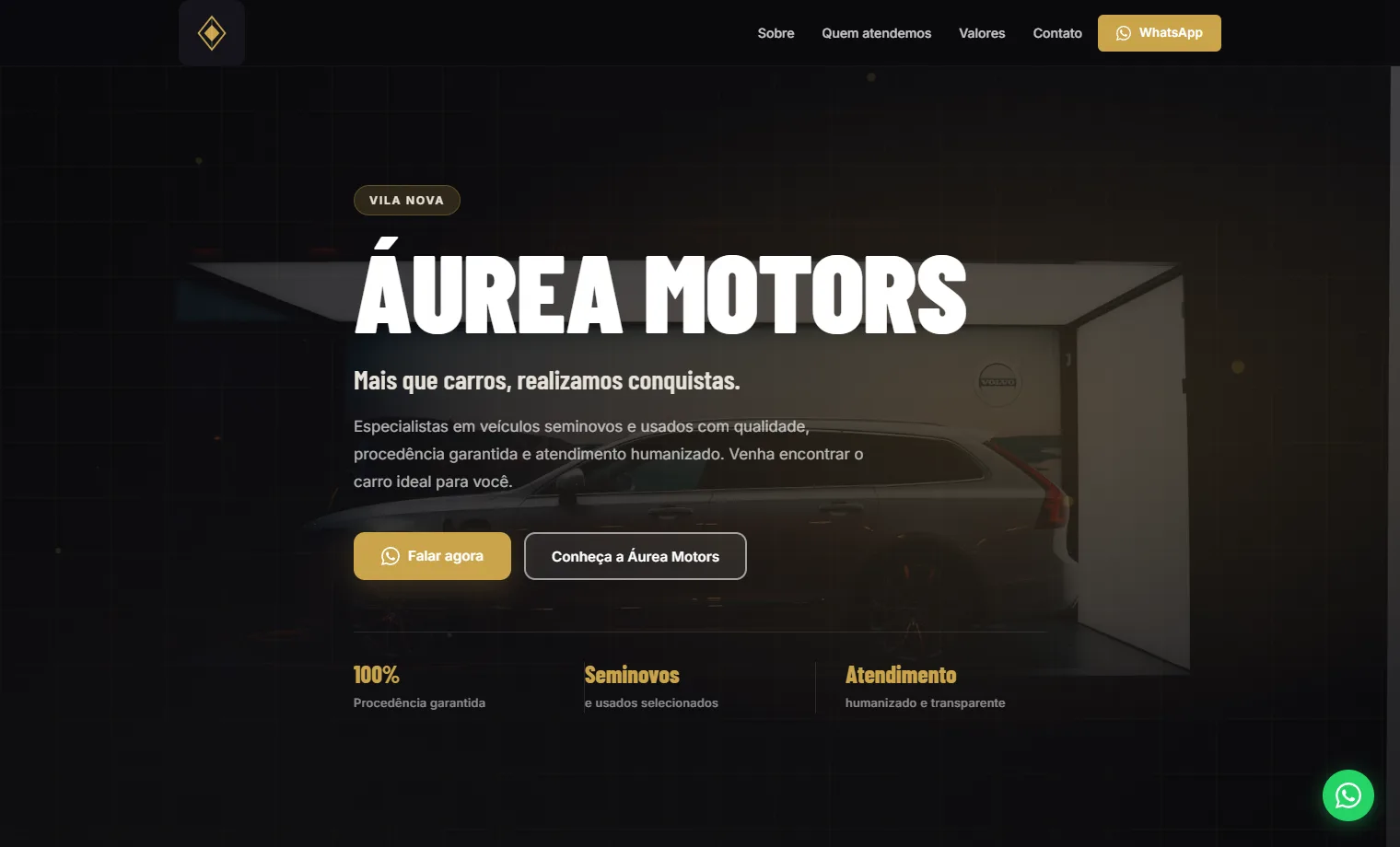 Prévia do site Áurea Motors