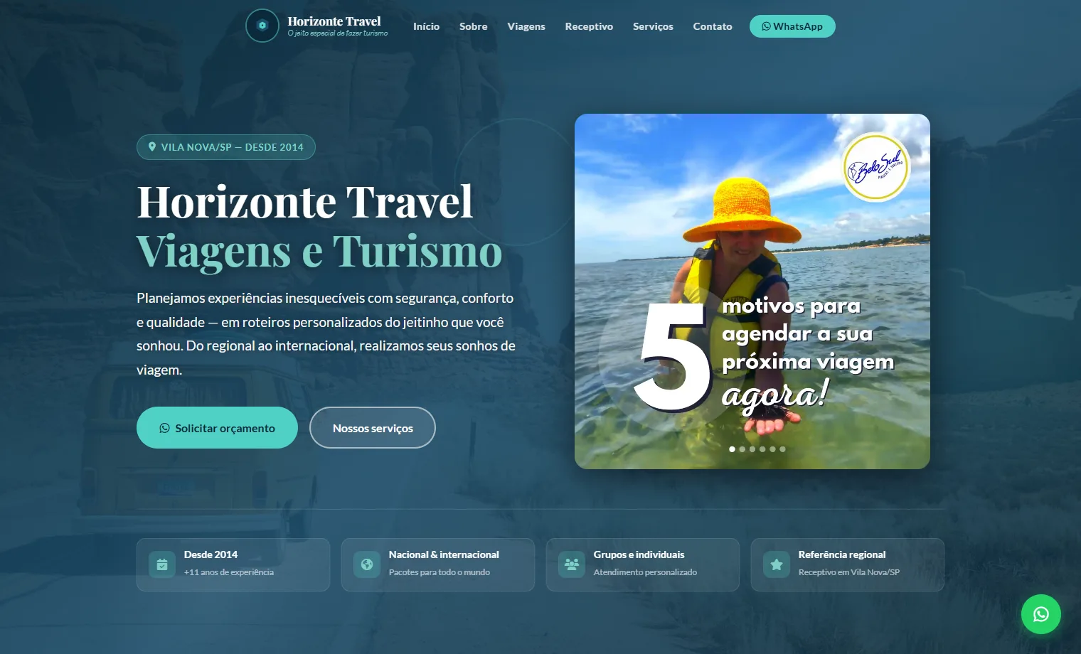 Prévia do site Horizonte Travel