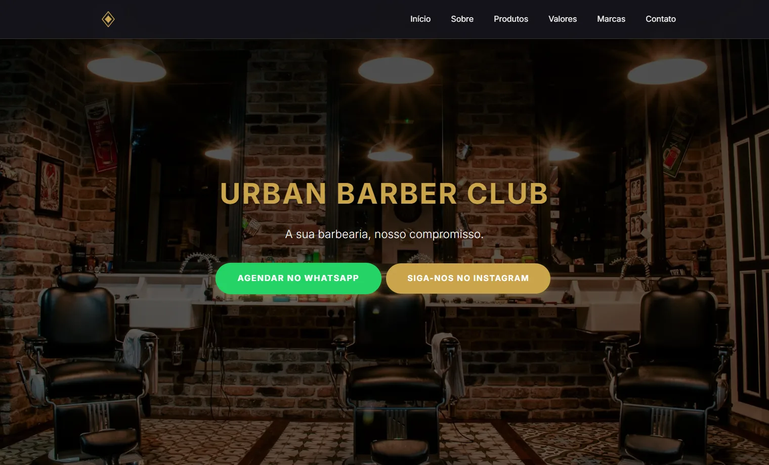 Prévia do site Urban Barber Club