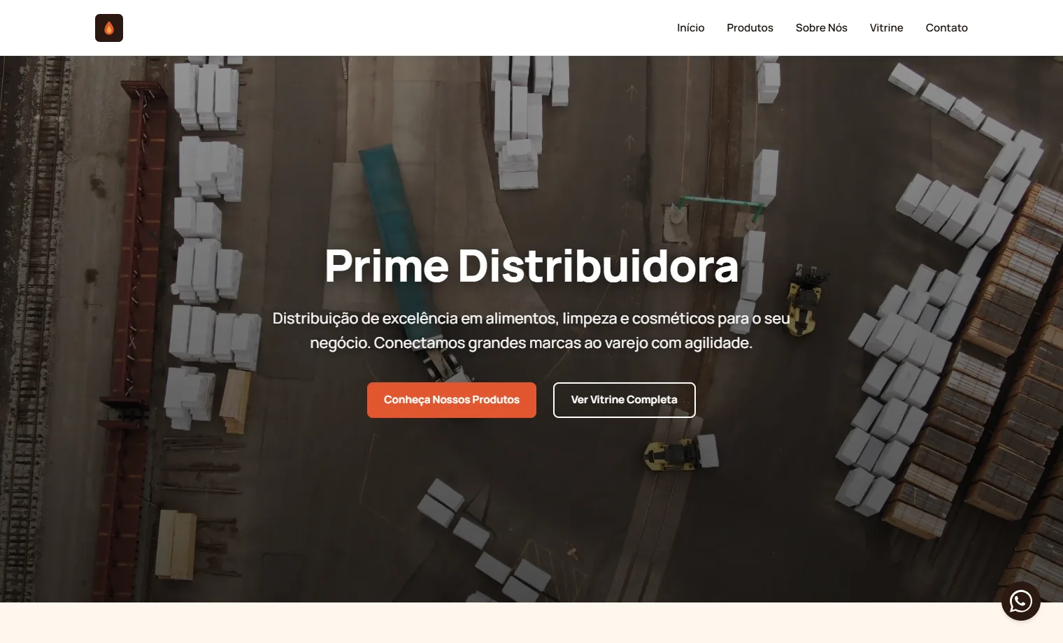 Prévia do site Prime Distribuidora