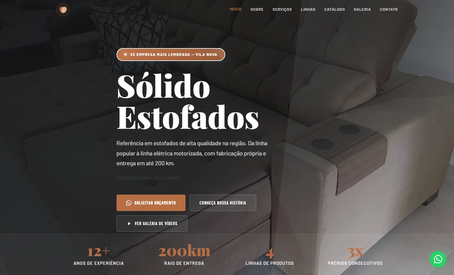 Prévia do site Sólido Estofados