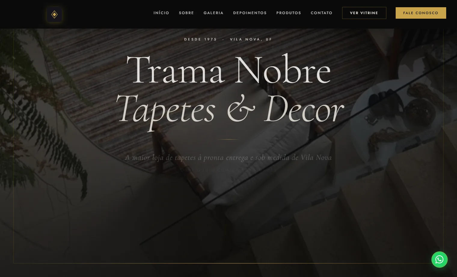 Prévia do site Trama Nobre Tapetes & Decor