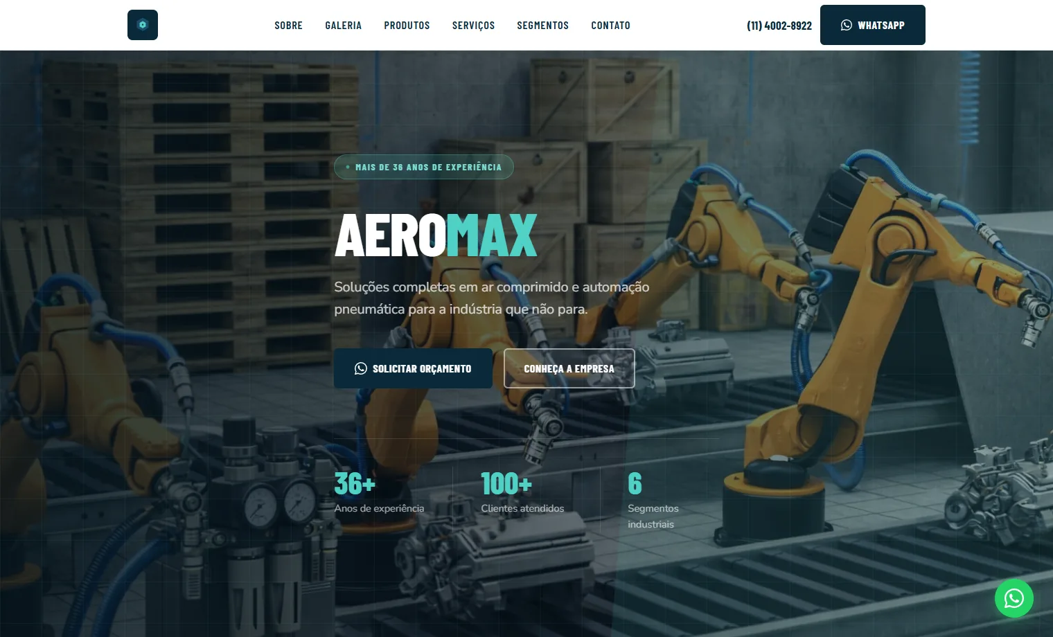 Prévia do site AeroMax Pneumática
