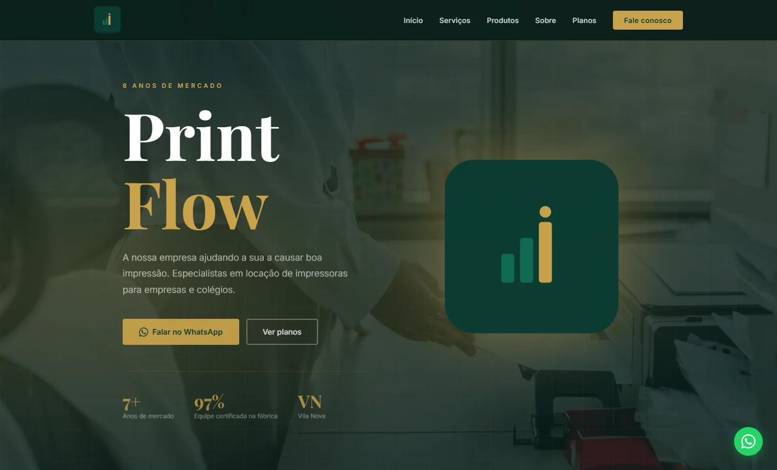 Prévia do site PrintFlow