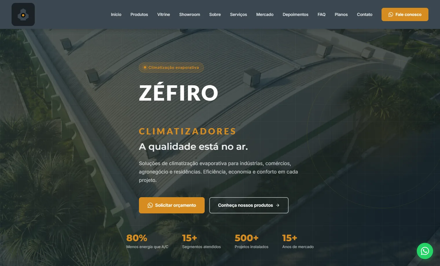 Prévia do site Zéfiro Climatização