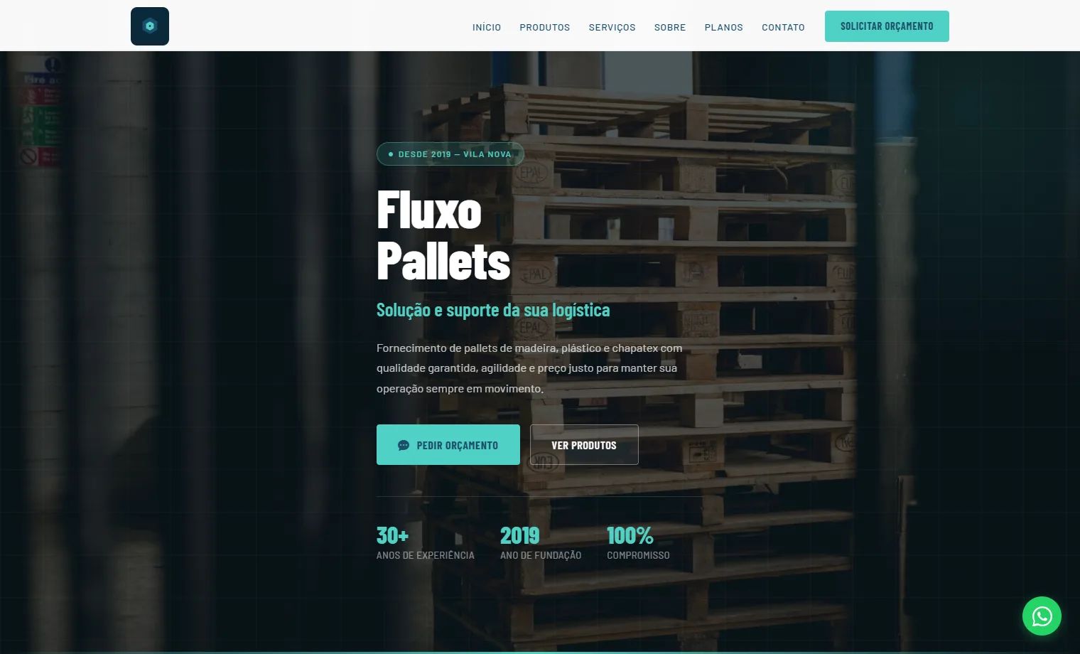 Prévia do site Fluxo Pallets & Logística
