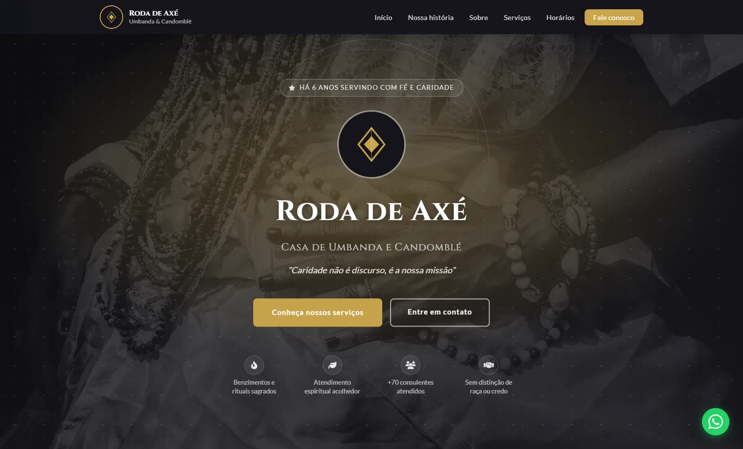 Prévia do site Roda de Axé