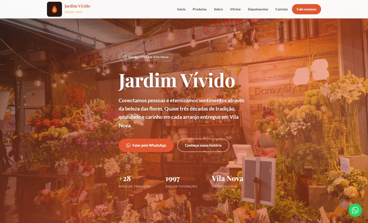 Prévia do site Jardim Vívido