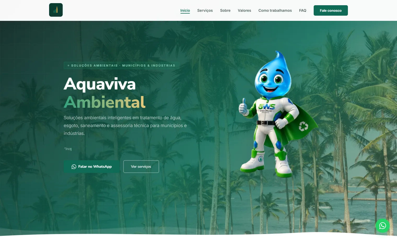 Prévia do site Aquaviva Ambiental