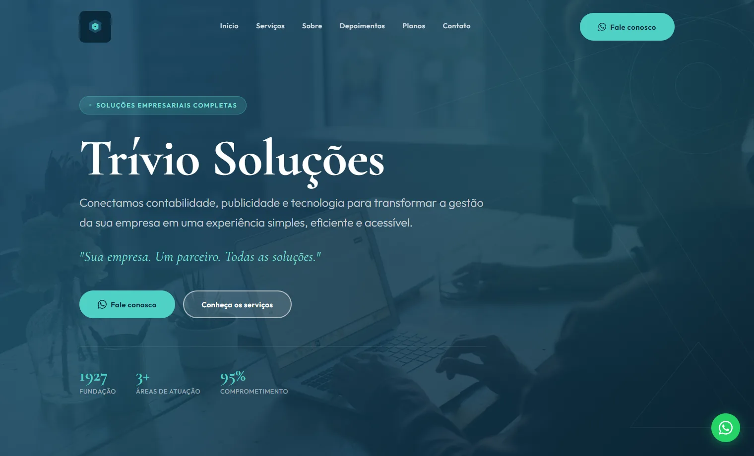 Prévia do site Trívio Soluções
