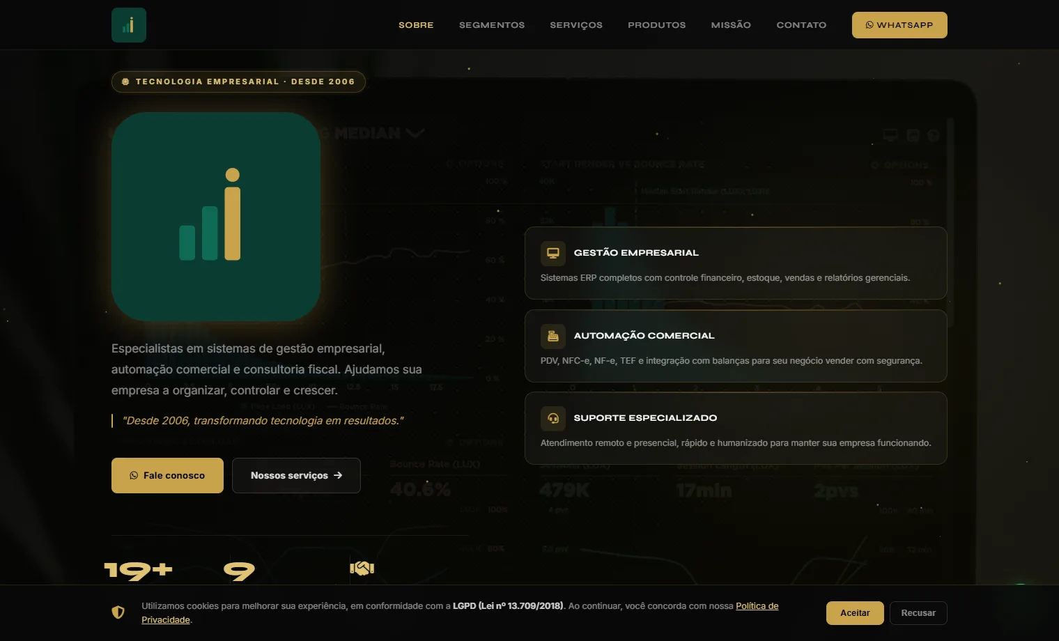 Prévia do site Ábaco Sistemas Empresariais