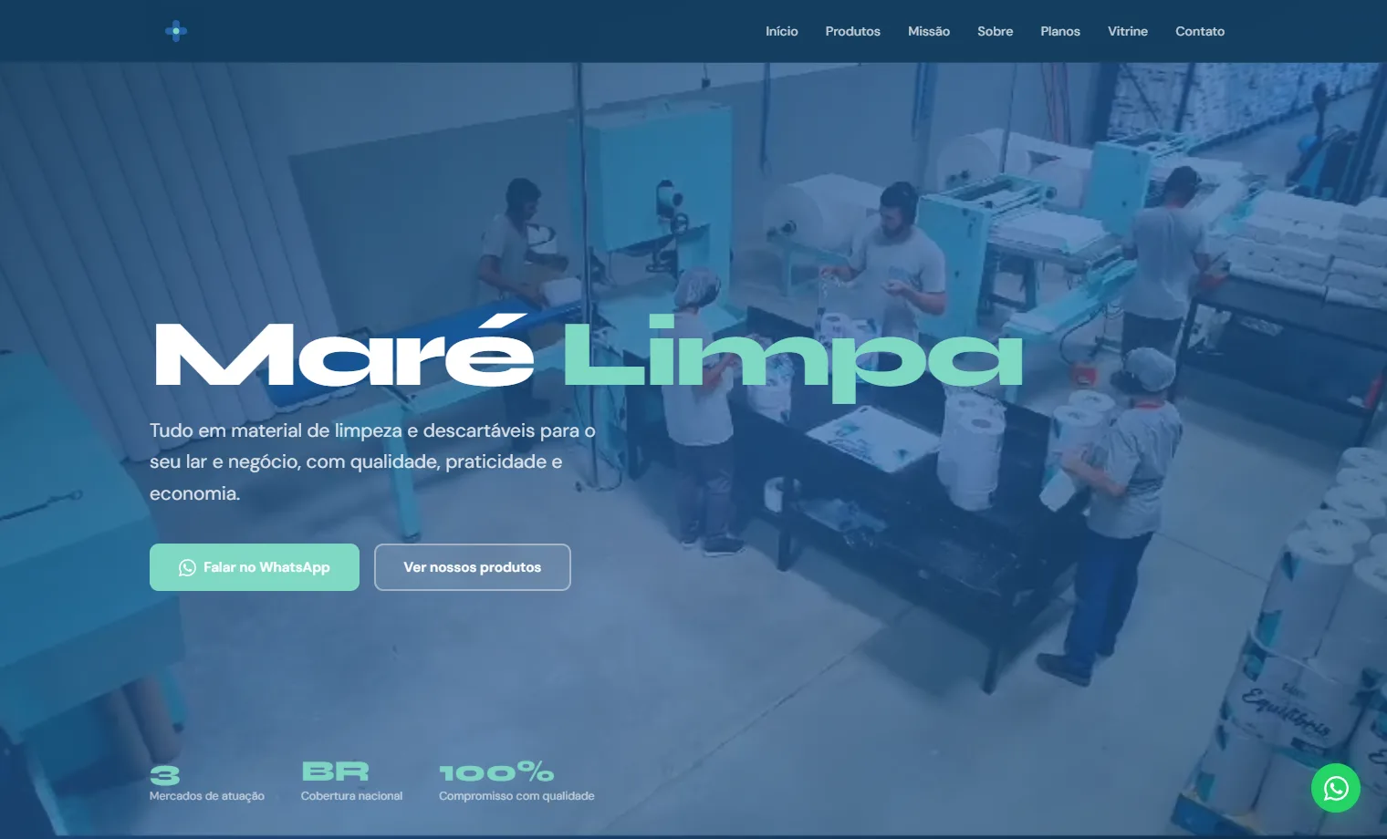 Prévia do site Maré Limpa Distribuidora