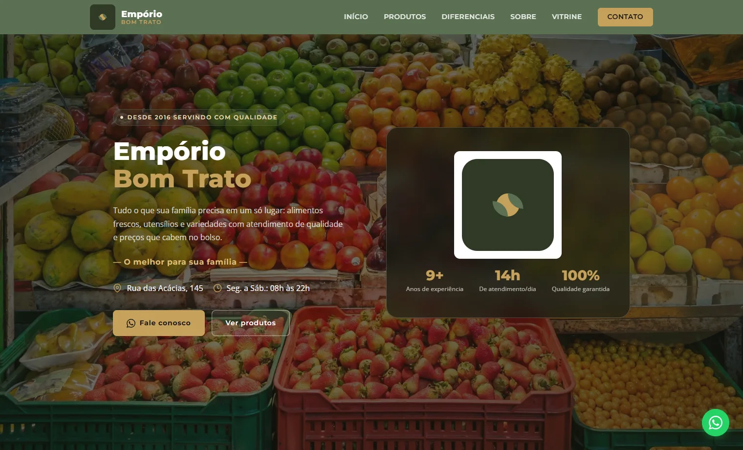 Prévia do site Empório Bom Trato