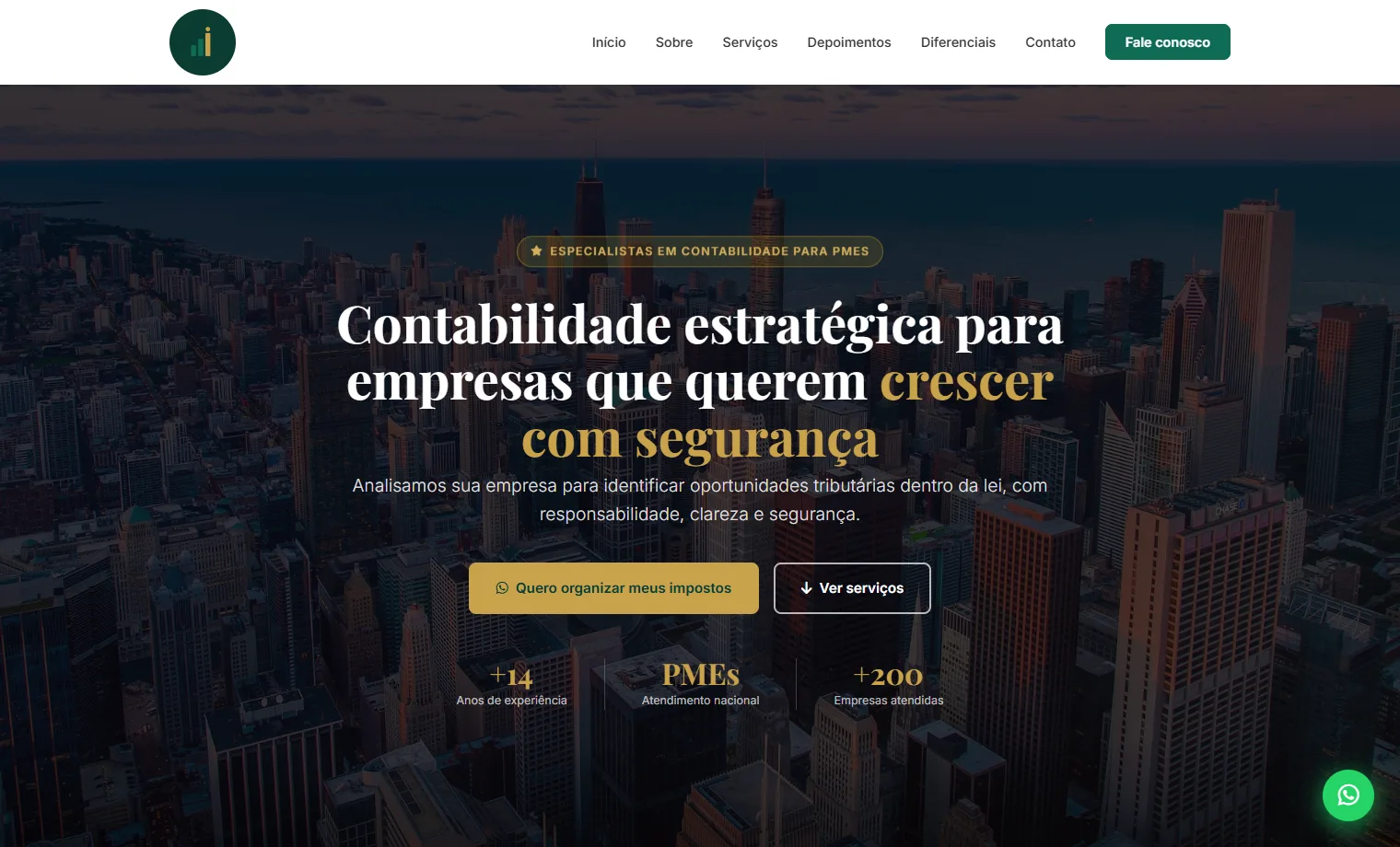 Prévia do site Precisão Contábil