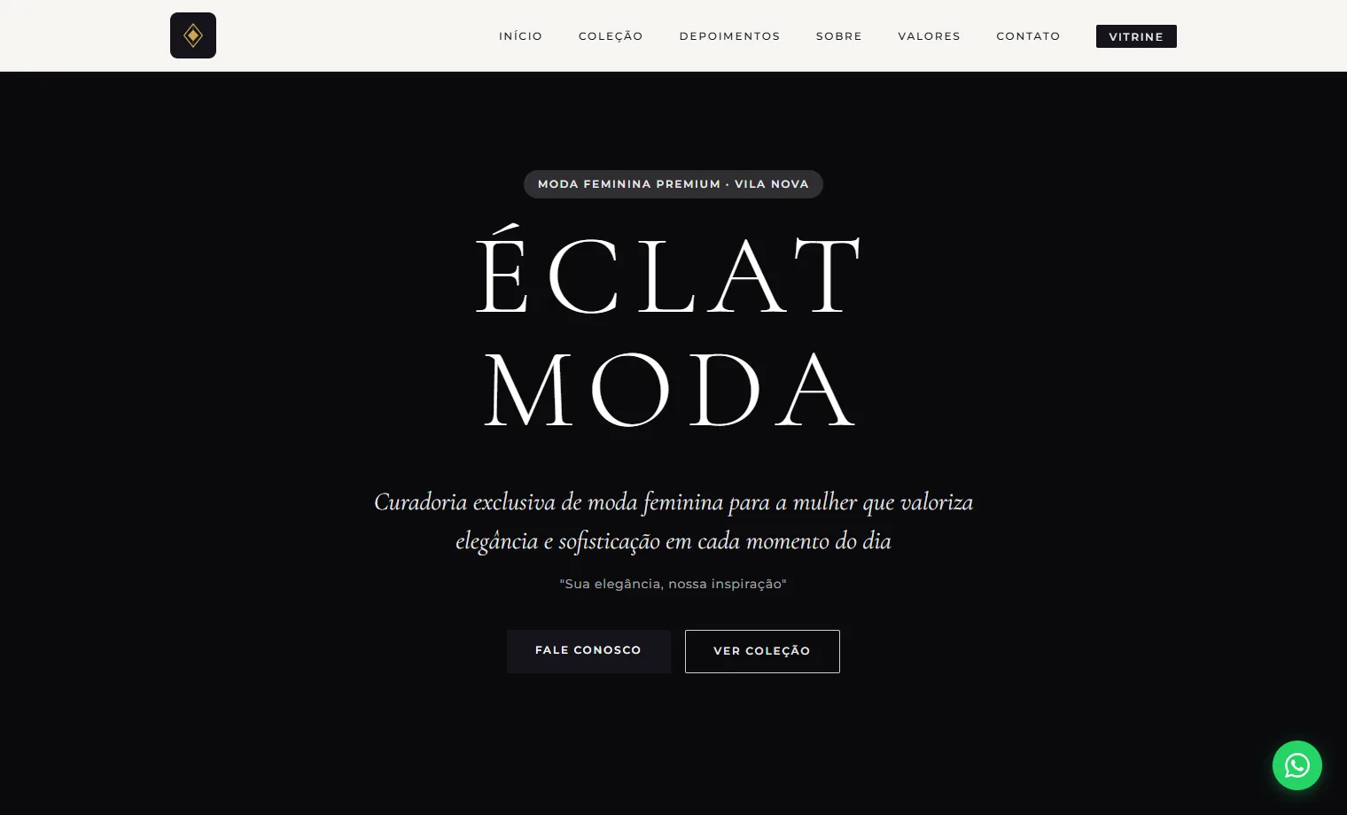 Prévia do site Éclat Moda