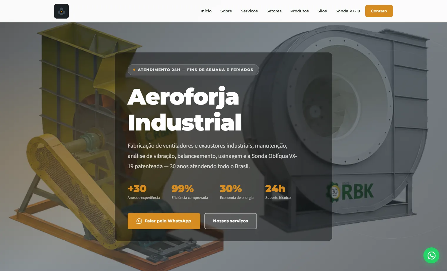 Prévia do site Aeroforja Industrial