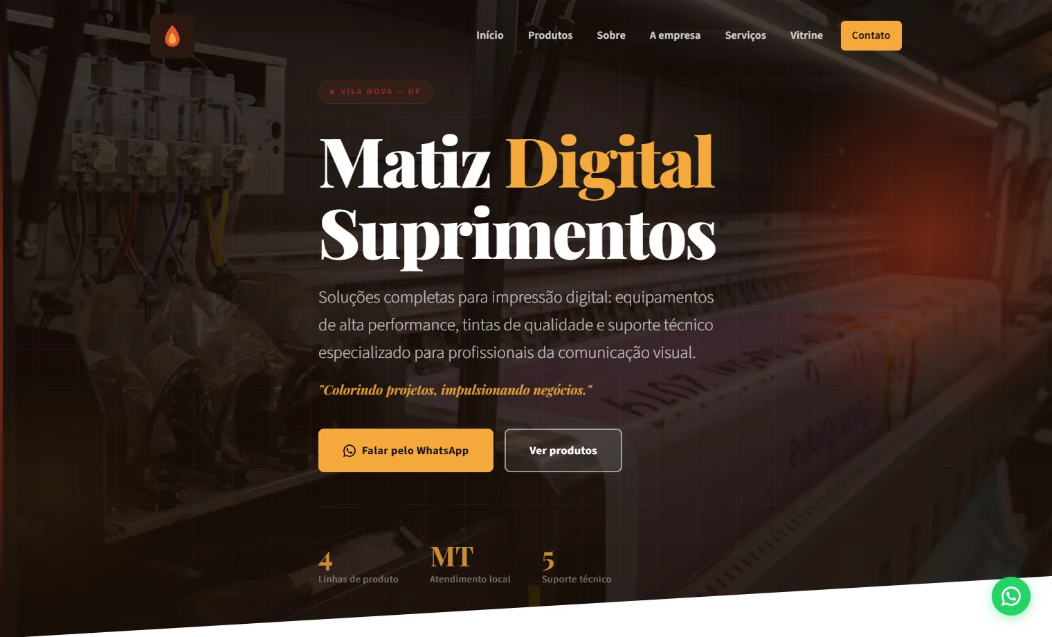 Prévia do site Matiz Digital