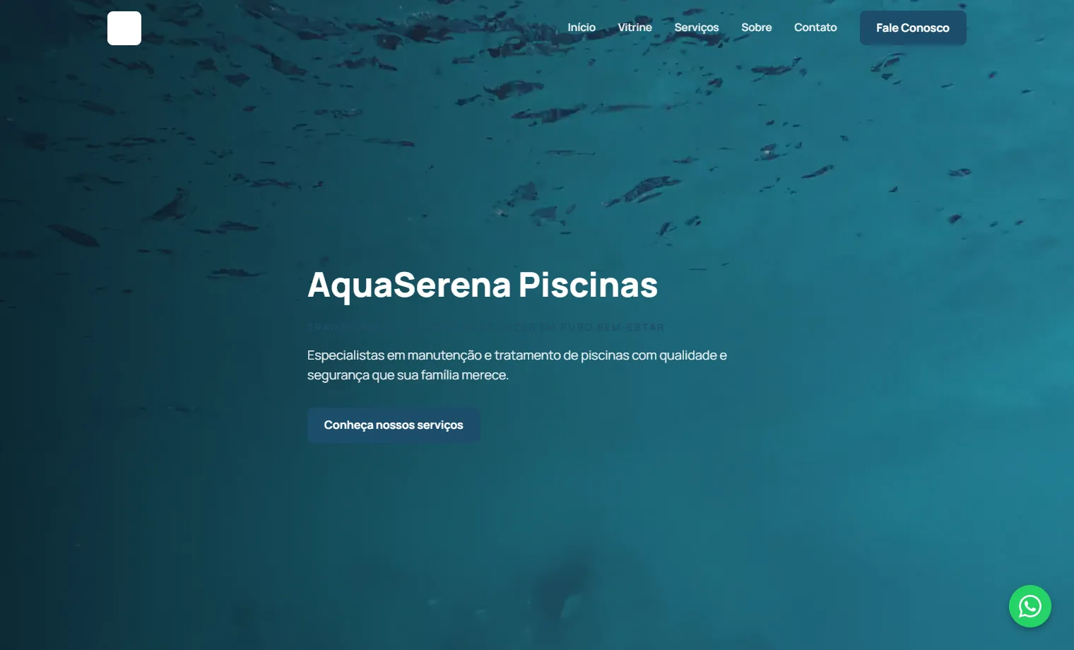 Prévia do site AquaSerena Piscinas