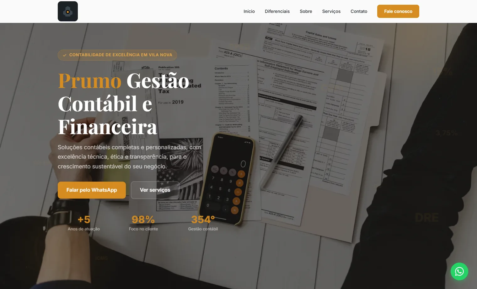Prévia do site Prumo Contábil & Fiscal
