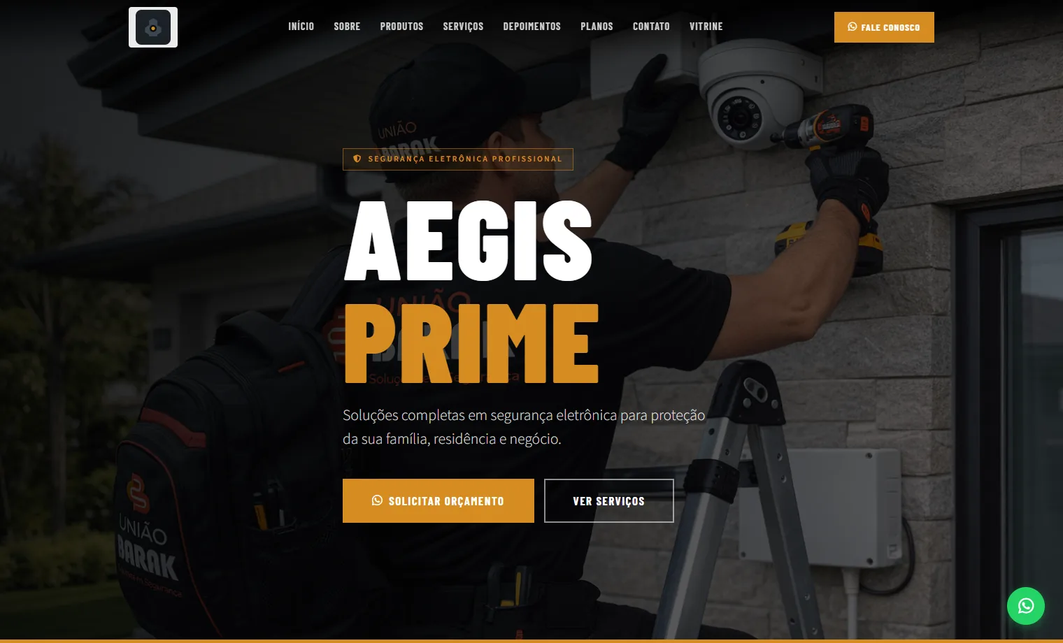 Prévia do site Aegis Prime Segurança Eletrônica