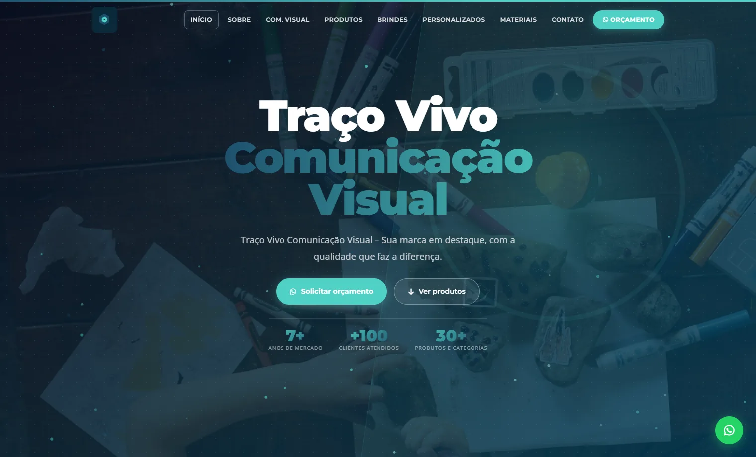Prévia do site Traço Vivo Comunicação Visual